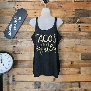 SALE-Next Level women's tacos and tequila tank top size medium